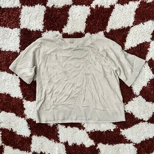 Banana Republic Gray Boxy T-Shirt Crop Top